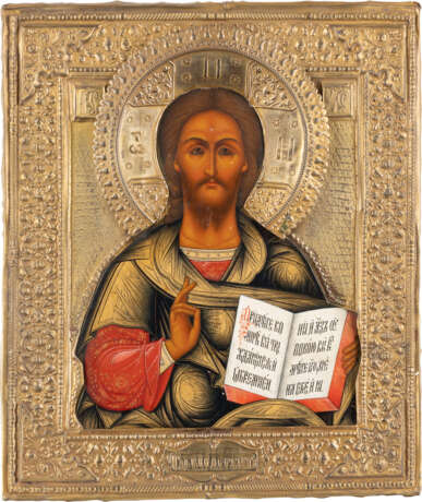 AN ICON SHOWING CHRIST PANTOKRATOR WITH RIZA Russian, 19th - photo 1