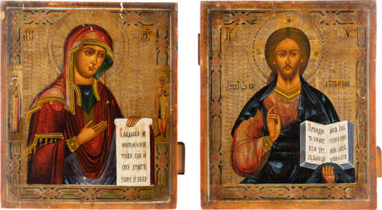 TWO ICONS FROM A DEISIS: CHRIST PANTOKRATOR AND THE MOTHER - фото 1