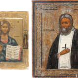 TWO ICONS SHOWING CHRIST PANTOKRATOR AND ST. SERAPHIM OF SA - photo 1