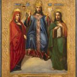 AN ICON SHOWING CHRIST 'THE KING OF KINGS' FLANKED BY THE M - Foto 1