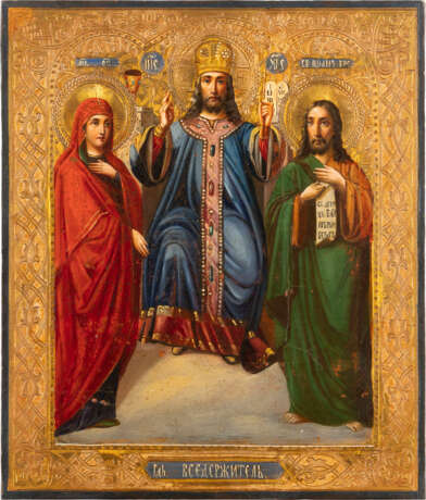 AN ICON SHOWING CHRIST 'THE KING OF KINGS' FLANKED BY THE M - фото 1