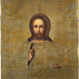 AN ICON SHOWING CHRIST PANTORKATOR WITH OKLAD Russian, circ - фото 1