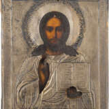 TWO ICONS SHOWING CHRIST PANTOKRATOR (WITH SILVER OKLAD) Ru - Foto 3