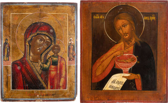 TWO ICONS SHOWING THE KAZANSKAYA MOTHER OF GOD AND ST. JOHN - photo 1