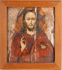 A LARGE ICON SHOWING CHRIST THE SAVIOUR Russian, mid 19th c