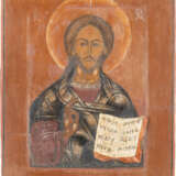 A SMALL ICON SHOWING CHRIST PANTOKRATOR Russian, 19th centu - Foto 1