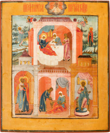 A LARGE ICON SHOWING THE NATIVITY OF THE MOTHER OF GOD Russ - photo 1
