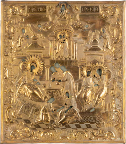 A LARGE ICON SHOWING THE NATIVITY OF THE MOTHER OF GOD WITH - photo 2
