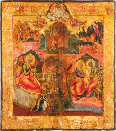 A LARGE ICON SHOWING THE NATIVITY OF THE MOTHER OF GOD WITH - photo 3