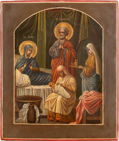 AN ICON SHOWING THE NATIVITY OF THE MOTHER OF GOD Russian, - Foto 1