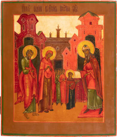 AN ICON SHOWING THE ENTRY OF THE MOTHER OF GOD INTO THE TEM - Foto 1