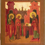 AN ICON SHOWING THE ENTRY OF THE MOTHER OF GOD INTO THE TEM - photo 1