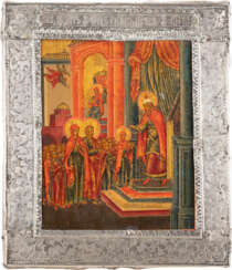 A SMALL ICON SHOWING THE ENTRY OF THE VIRGIN INTO THE TEMPL