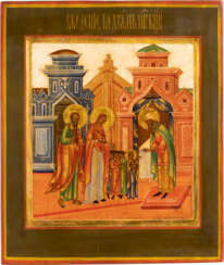 AN ICON SHOWING THE ENTRY OF THE VIRGIN INTO THE TEMPLE Rus