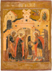 A LARGE ICON SHOWING THE ENTRY OF THE VIRGIN INTO THE TEMPL