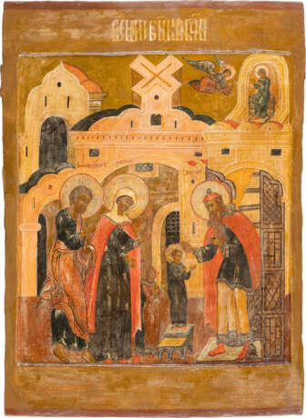 A LARGE ICON SHOWING THE ENTRY OF THE VIRGIN INTO THE TEMPL - фото 1