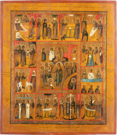 A VERY LARGE FEAST DAY ICON Russian, 19th century Tempera o - Foto 1