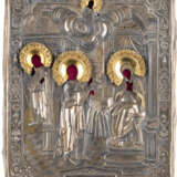 AN ICON SHOWING THE ANNUNCIATION WITH OKLAD Russian, mid 19 - фото 2