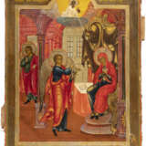 AN ICON SHOWING THE ANNUNCIATION WITH OKLAD Russian, mid 19 - фото 3
