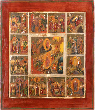 A LARGE FEAST DAY ICON Russian, 19th century Tempera on woo - Foto 1