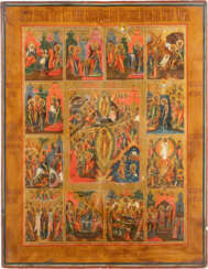 A LARGE AND FINELY PAINTED ICON OF THE RESURRECTION OF CHRI