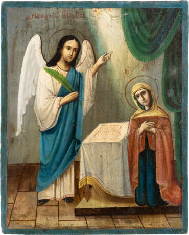 AN ICON SHOWING THE ANNUNCIATION Ukrainian, mid 19th centur - Foto 1