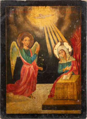 AN ICON SHOWING THE ANNUNCIATION Greek, 19th century Oil on - Foto 1