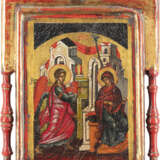 A SMALL ICON SHOWING THE ANNUNCIATION Recent Tempera on woo - Foto 1