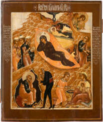 A LARGE ICON SHOWING THE NATIVITY OF CHRIST Russian, 18th c