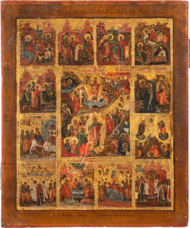 A SMALL ICON OF THE RESURRECTION AND DESCENT INTO HELL WITH - photo 1