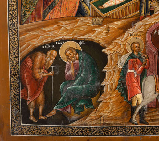 A FINE ICON SHOWING THE NATIVITY OF CHRIST, THE ADORATION O - Foto 4