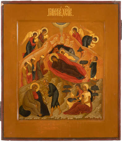 A FINE ICON SHOWING THE NATIVITY OF CHRIST Russian, Mstera, - photo 1