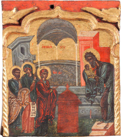 A FINE ICON SHOWING THE PRESENTATION TO THE TEMPLE FROM A C - фото 1