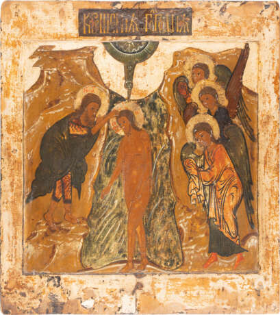 A VERY LARGE ICON SHOWING THE BAPTISM OF CHRIST FROM A CHUR - фото 1