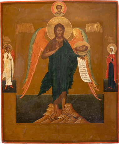 A VERY FINE ICON SHOWING ST. JOHN THE FORERUNNER AS ANGEL O - photo 1