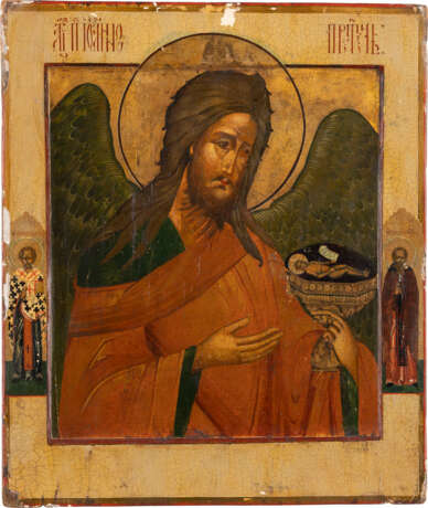 AN ICON SHOWING ST. JOHN THE FORERUNNER FROM A DEISIS WITH - photo 2