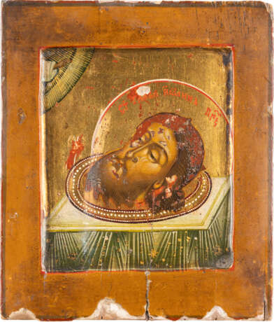 A SMALL ICON SHOWING THE HEAD OF ST. JOHN THE FORERUNNER AN - photo 1