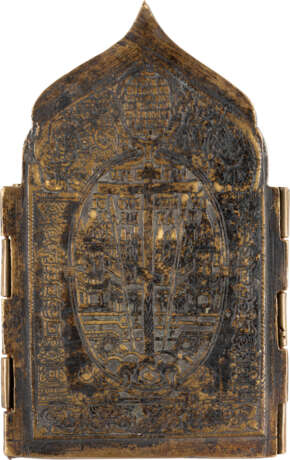 A SMALL ICON SHOWING THE HEAD OF ST. JOHN THE FORERUNNER AN - Foto 3