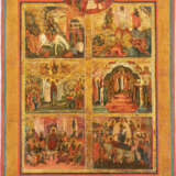 A LARGE ICON SHOWING MAJOR FEASTS Russian, circa 1800 Tempe - Foto 1