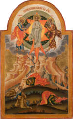 A VERY FINE AND LARGE ICON SHOWING THE TRANSFIGURATION OF C