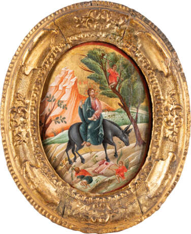 A RARE PAIR OF ICONS SHOWING THE FLIGHT INTO EGYPT AND THE - фото 2