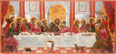 A VERY RARE AND MONUMENTAL ICON SHOWING THE LAST SUPPER Ven