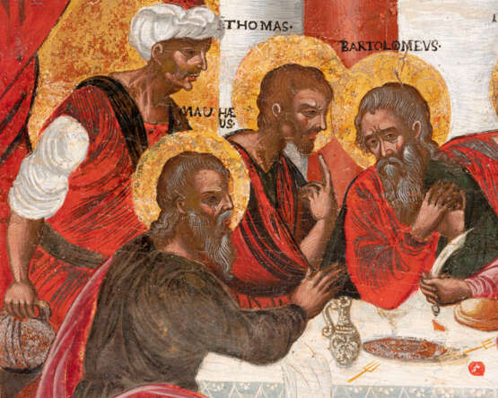 A VERY RARE AND MONUMENTAL ICON SHOWING THE LAST SUPPER Ven - Foto 2