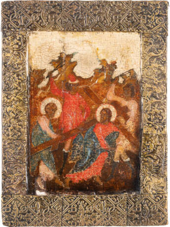 AN ICON SHOWING CHRIST CARRYING THE CROSS WITH BASMA 2nd ha - Foto 1