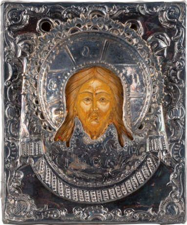 A SMALL ICON SHOWING THE MANDYLION WITH A SILVER OKLAD Russ - Foto 1