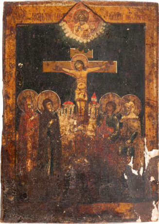 AN ICON SHOWING THE CRUCIFIXION OF CHRIST Russian, late 18t - фото 1