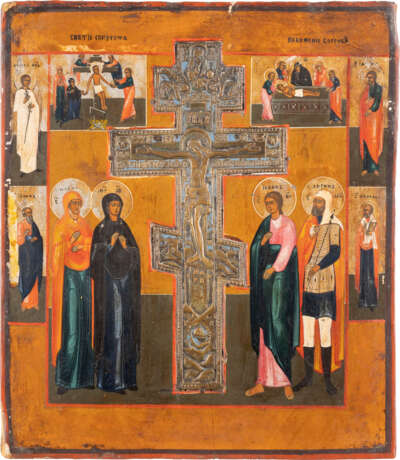 A STAUROTHEK ICON SHOWING THE CRUCIFIXION OF CHRIST, THE DE - Foto 1