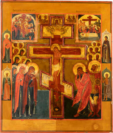 A LARGE ICON SHOWING THE CRUCIFIXON OF CHRIST, THE DEPOSITI - фото 1