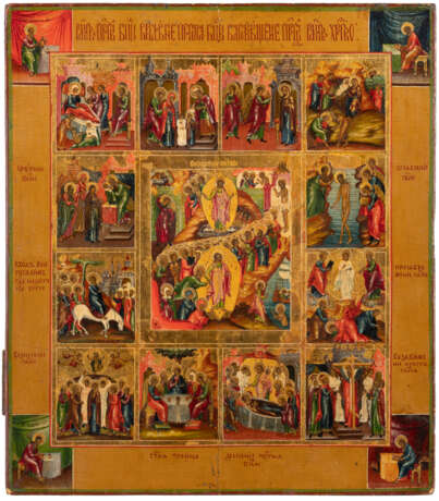 AN ICON SHOWING THE RESURRECTION AND THE DESCENT INTO HELL - Foto 1