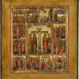 A RARE ICON SHOWING THE CRUCIFIXION AND THE PASSION OF CHRI - фото 1